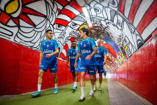 Mohamed Elyounoussi and Mathias Normann of the Norwegian