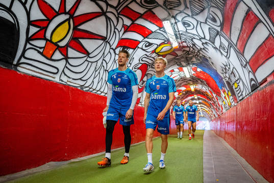 Goalkeeper Ørjan Håskjold Nyland and Birger Meling of the