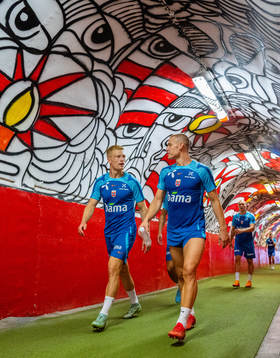 Andreas Hanche-Olsen and Julian Ryerson of the Norwegian