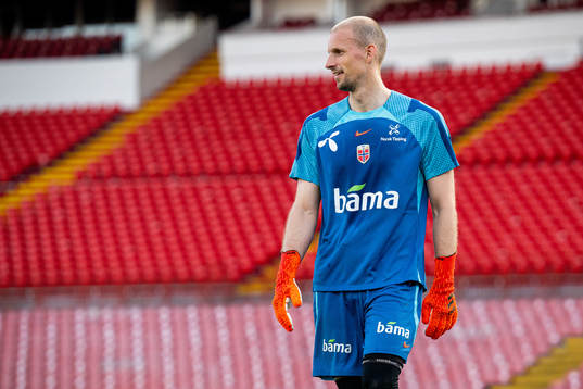 Goalkeeper André Hansen of the Norwegian national football