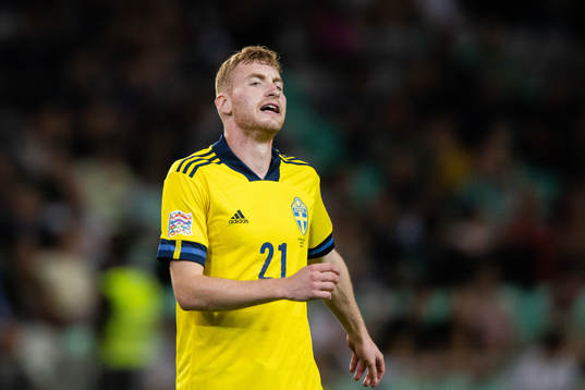Dejan Kulusevski of Sweden looks dejected