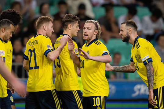 Dejan Kulusevski , Mattias Svanberg , Emil Forsberg and