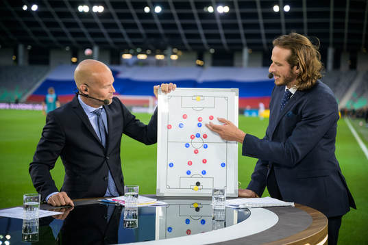 The studio of Swedish broadcaster Viaplay with former