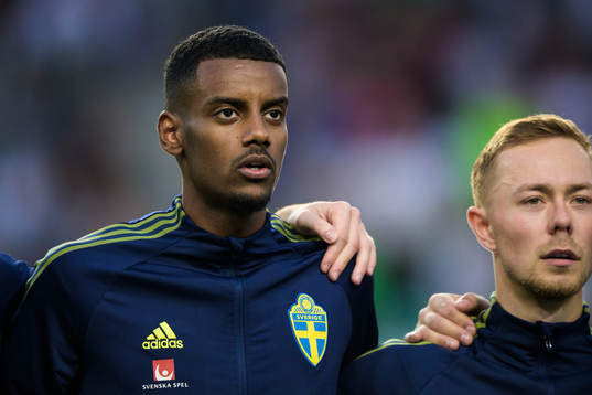 Alexander Isak and Joel Andersson of Sweden