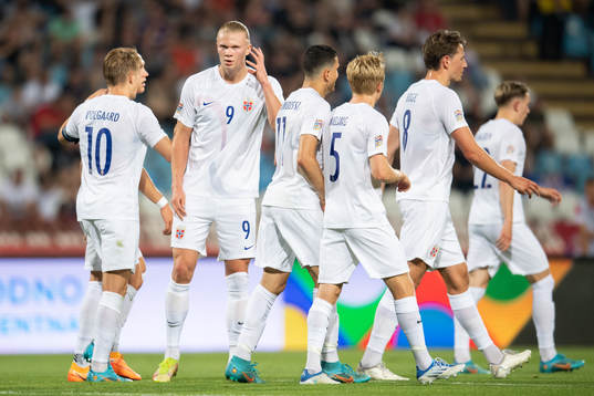Erling Braut Haaland of Norway celebrates