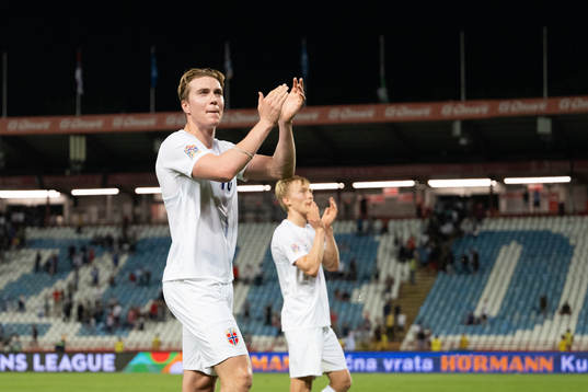 Kristian Thorstvedt of Norway celebrates