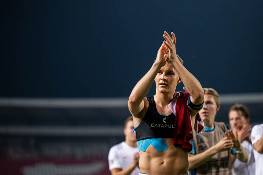 Martin Ødegaard of Norway celebrates
