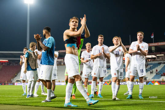 Martin Ødegaard of Norway celebrates