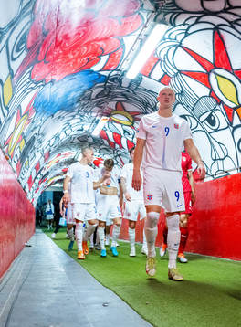 Erling Braut Haaland of Norway at half-time