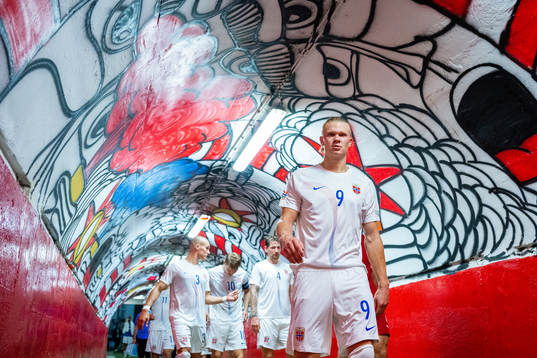 Erling Braut Haaland of Norway at half-time
