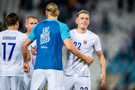 Marcus Holmgren Pedersen of Norway celebrates