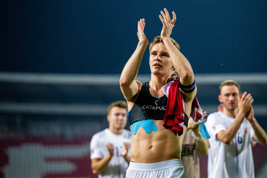 Martin Ødegaard of Norway celebrates