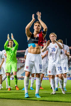 Martin Ødegaard of Norway celebrates