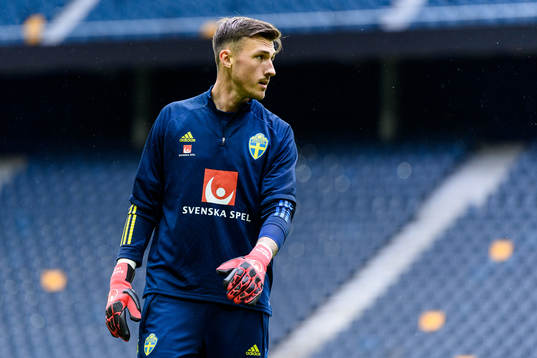 goalkeeper Andreas Linde of the Swedish national football