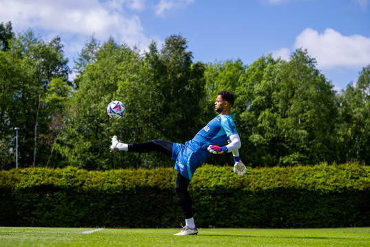 Goalkeeper Sten Grytebust of the Norwegian national