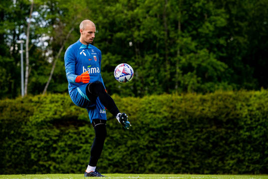 Goalkeeper André Hansen of the Norwegian national football