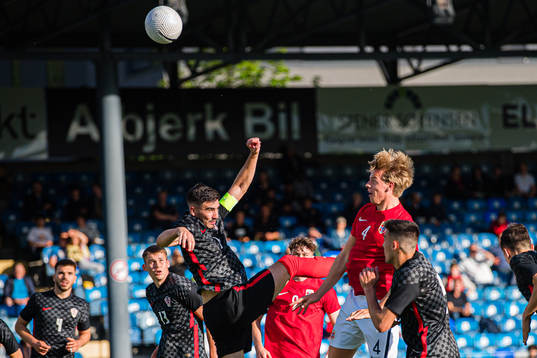 Jesper Norman Daland of Norway missing a chance to score