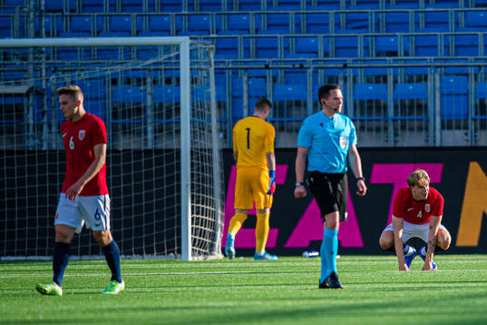Jesper Norman Daland of Norway looks dejected
