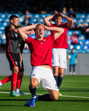 Jesper Norman Daland of Norway reacts