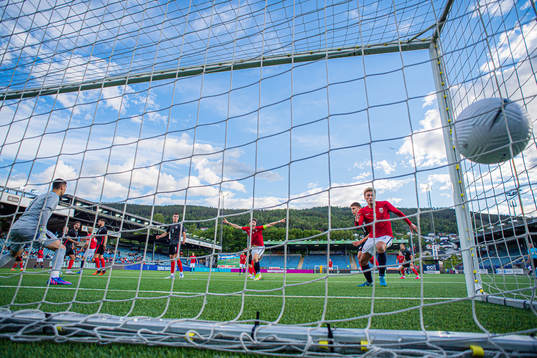 Jesper Norman Daland of Norway scores the 2-2 goal