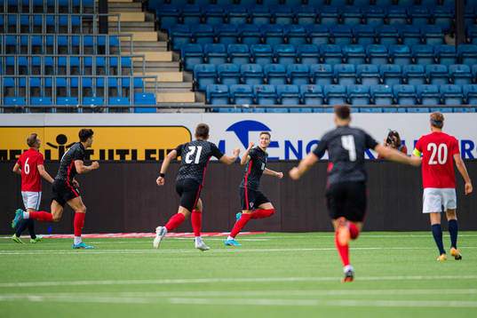 Luka Sučić of Croatia celebrates