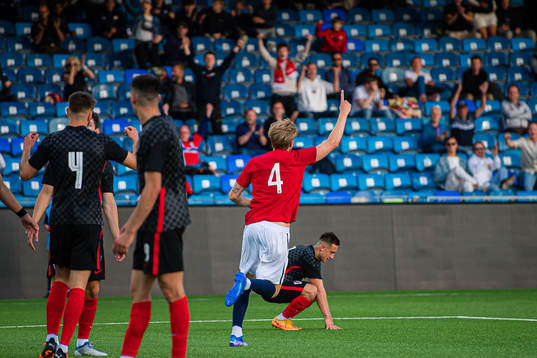 Jesper Norman Daland of Norway celebrates