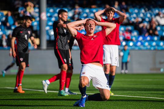 Jesper Norman Daland of Norway reacts