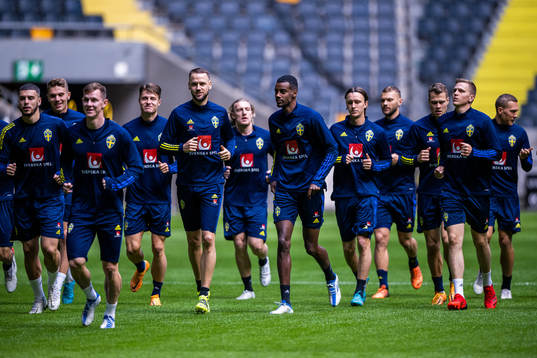 Alexander Milosevic and Alexander Isak of the Swedish