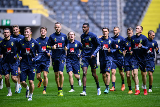 Alexander Milosevic and Alexander Isak of the Swedish