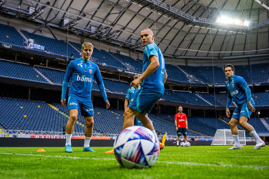 Martin Ødegaard and Leo Østigård of the Norwegian