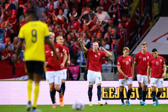 Erling Braut Haaland of Norway celebrates