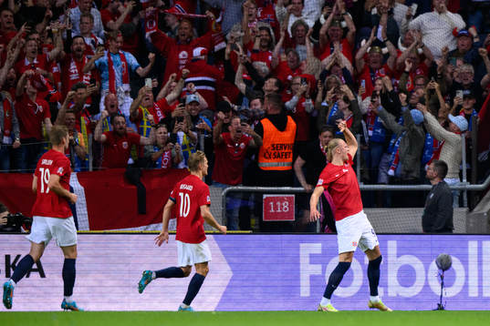 Erling Braut Haaland of Norway celebrates