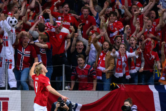 Erling Braut Haaland of Norway celebrates