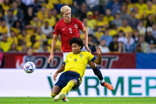 Morten Thorsby of Norway and Jens Cajuste of Sweden