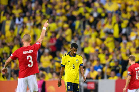 Alexander Isak of Sweden looks dejected