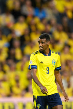 Alexander Isak of Sweden looks dejected