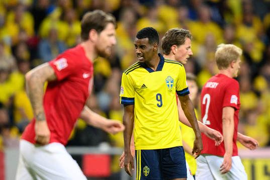 Alexander Isak of Sweden looks dejected