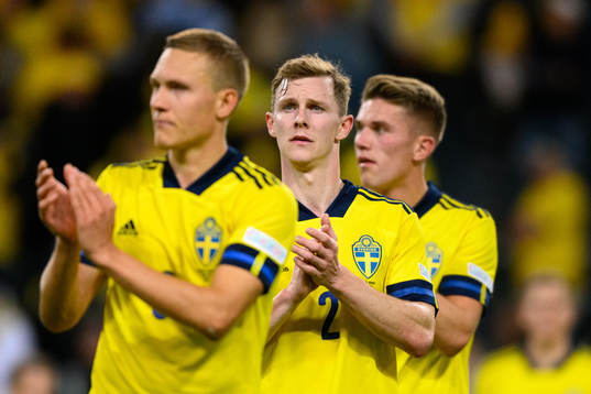 Emil Krafth of Sweden looks dejected