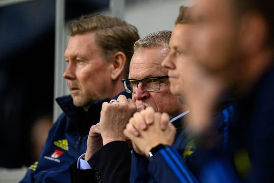 Head coach Janne Andersson of Sweden looks dejected