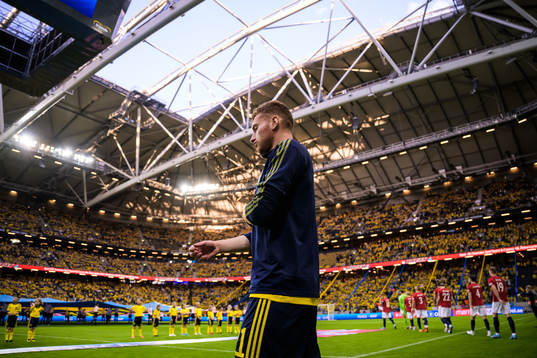 Dejan Kulusevski of Sweden enters the pitch for the Nations