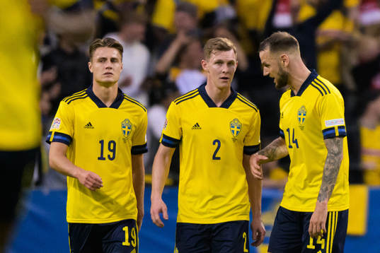 Mattias Svanberg, Emil Krafth and Alexander Milosevic of