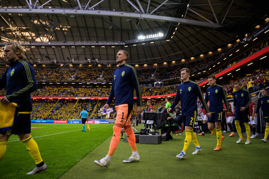 Goalkeeper Robin Olsen, Emil Krafth, Viktor Claesson and