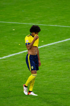 Jens Cajuste of Sweden looks dejected