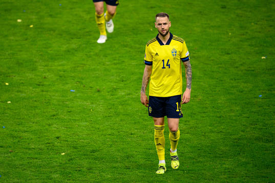 Alexander Milosevic of Sweden looks dejected