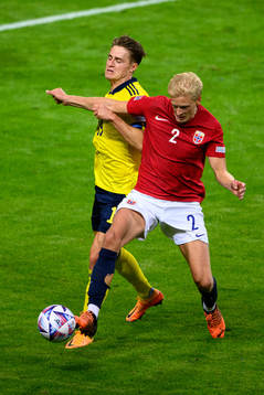 Mattias Svanberg of Sweden and Morten Thorsby of Norway