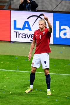 Erling Braut Haaland of Norway celebrates