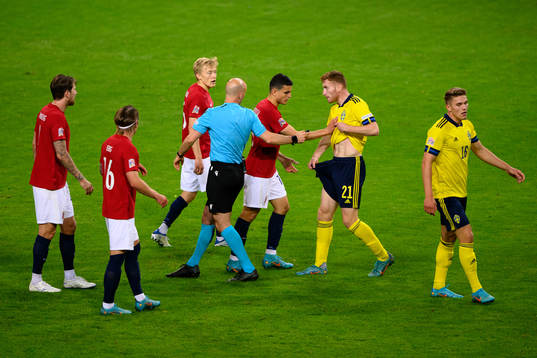 Dejan Kulusevski of Sweden reacts against Stefan Strandberg