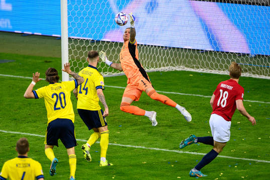 Goalkeeper Robin Olsen of Sweden