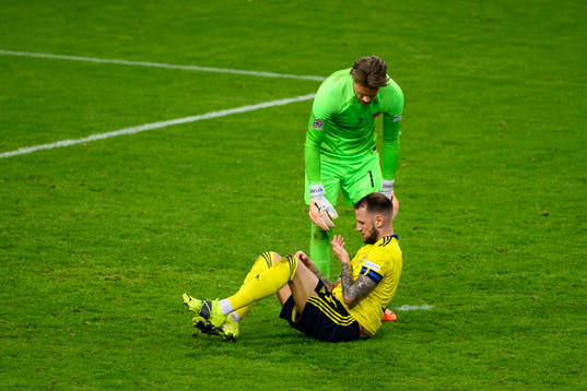 Alexander Milosevic of Sweden in pain