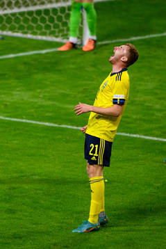 Dejan Kulusevski of Sweden reacts